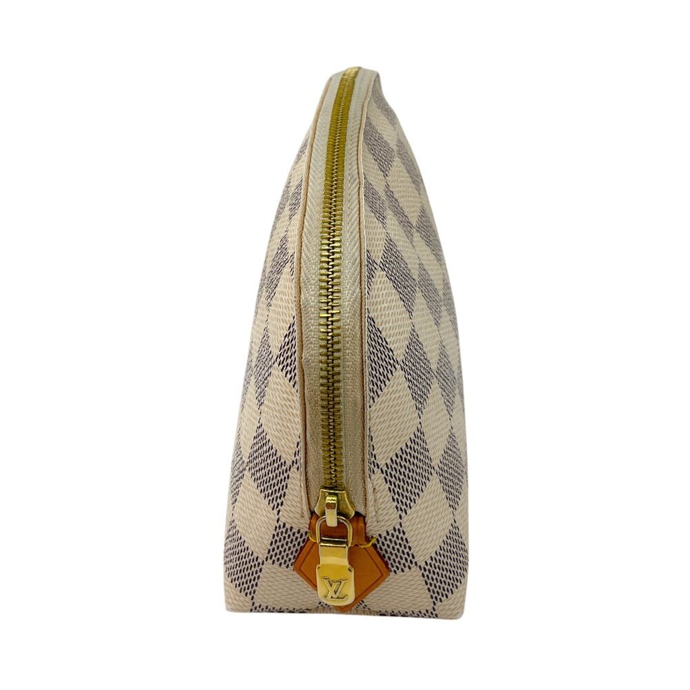 Louis Vuitton Ivory Damier Azur Canvas Cosmetic Pouch - Picture 3 of 16